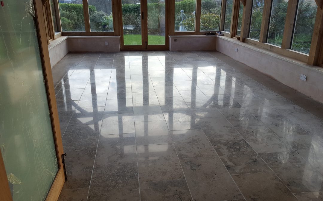 Jura limestone extention tiling and floor polishing & Renovation – Goffs Oak, Broxbourne