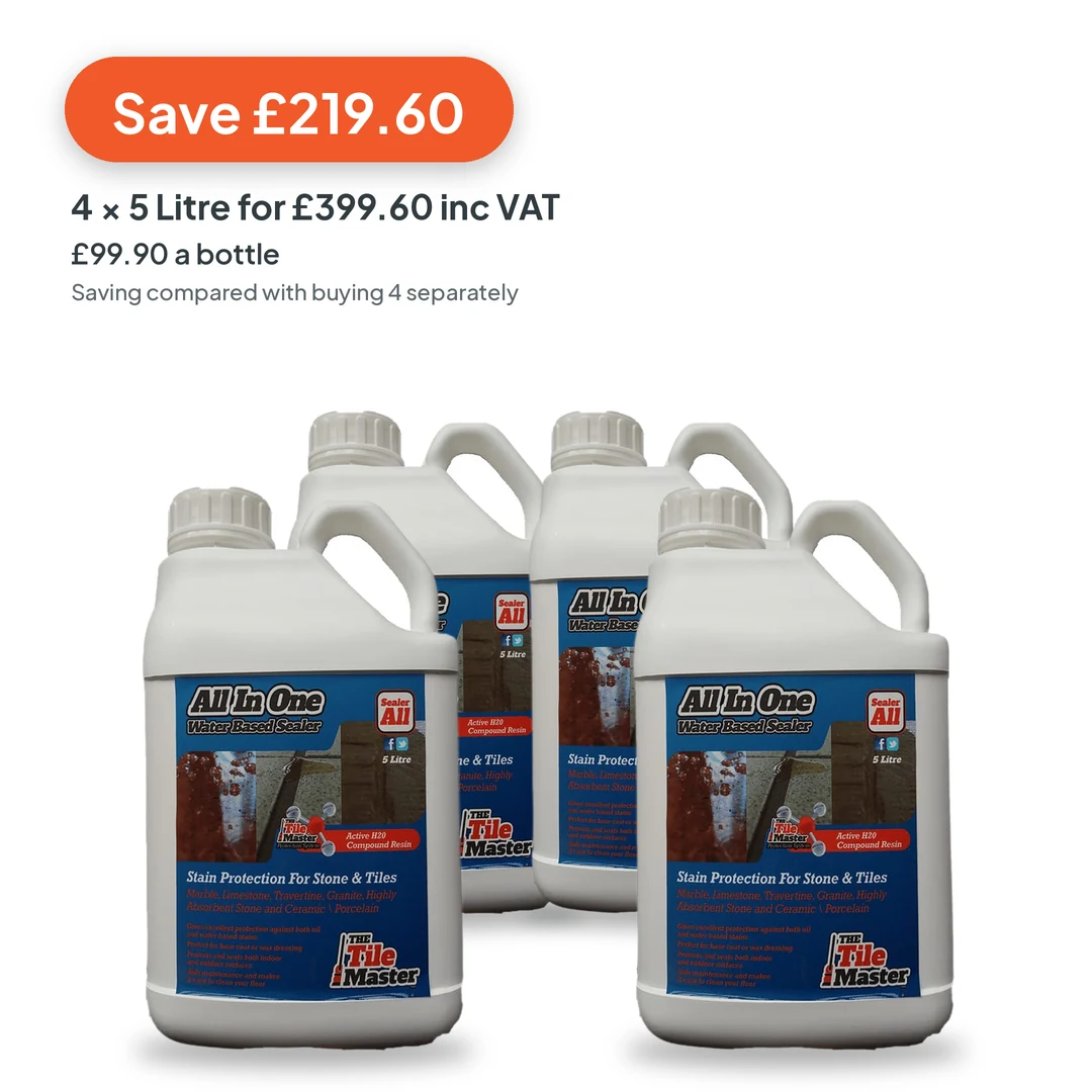 TileMaster All in One Water Based Sealer 4 x 5 Litre bulk bundle, save £219.60