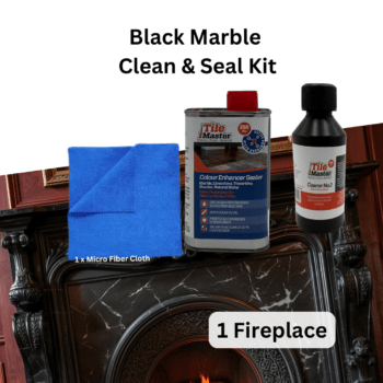 Black Marble Fireplace Kit - Clean Seal (Marble • Travertine • Limestone)