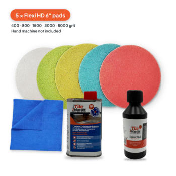 Black & Dark Marble Fireplace Kit with Flexi Diamond Pads (Full 5 Pad Set)