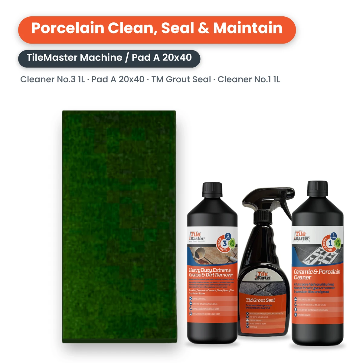 Porcelain Clean, Seal & Maintain Kit – TileMaster Machine