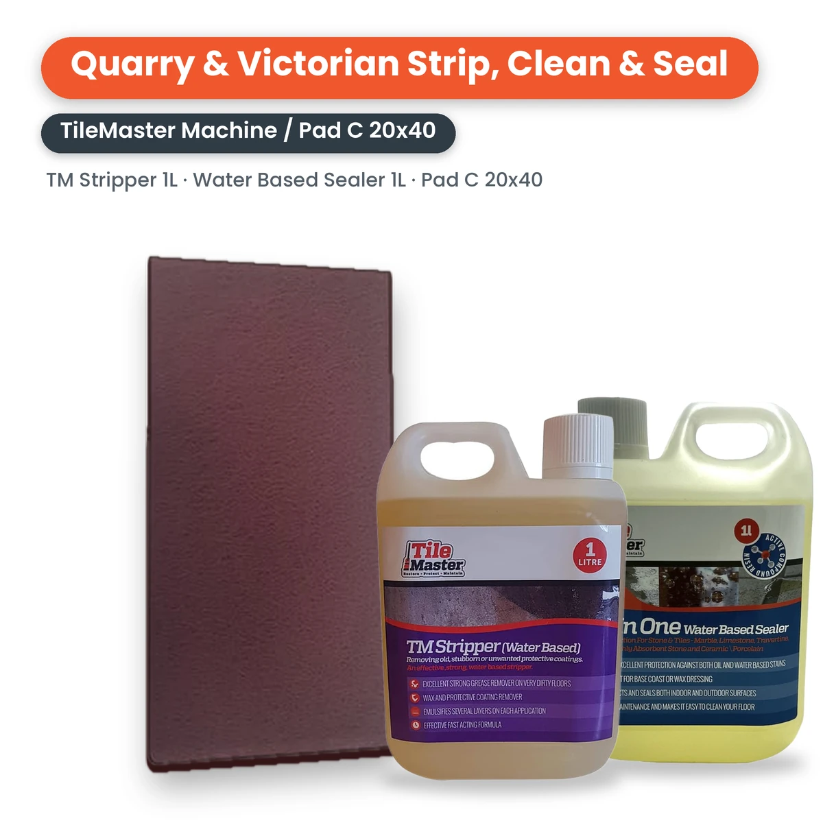 Quarry & Victorian Strip, Clean & Seal Kit for the TileMaster Machine