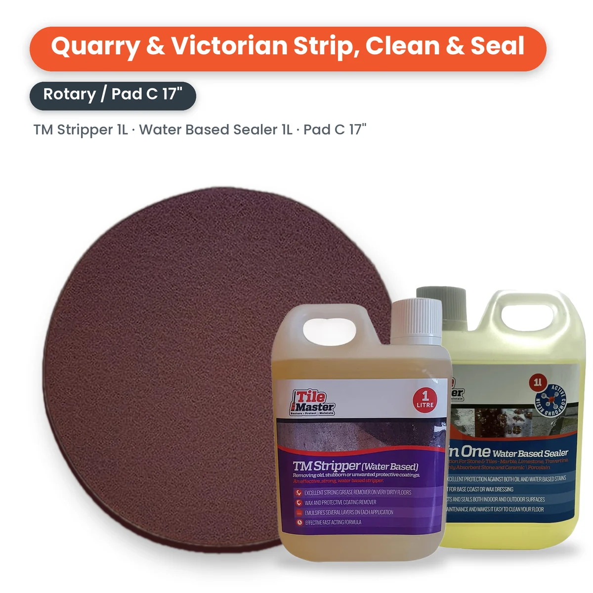 Quarry & Victorian Strip, Clean & Seal Kit for a Rotary Machine