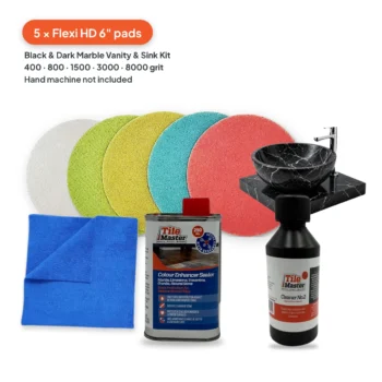 Black & Dark Marble Vanity & Sink Kit with Flexi Diamond Pads (Full 5 Pad Set)